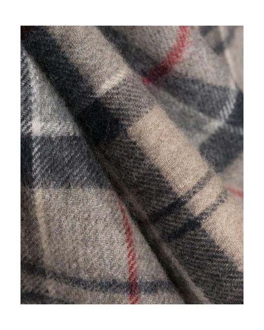 Barbour White Tartan Tassel Scarf for men