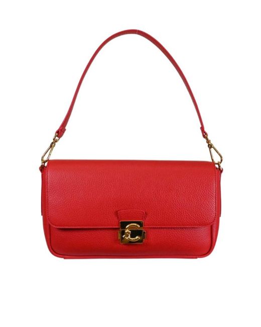 Coccinelle Red C-Me Lock Large Shoulder Bag