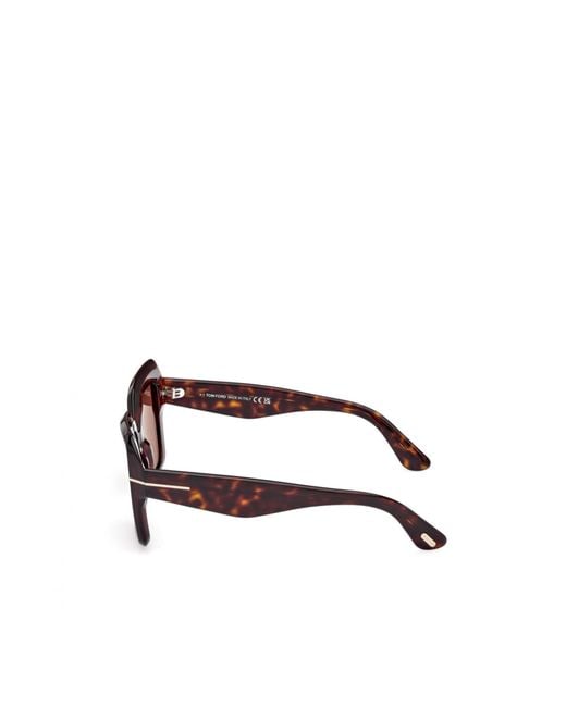 Tom Ford Pink Eyewear Esme Oversized Frame Sunglasses
