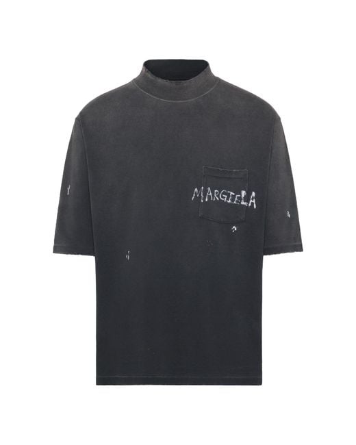 【 Maison Margiela 】グラフィティロゴ Tシャツ Maison Margiela Graffiti Logo T-Shirt in Blue | Lyst