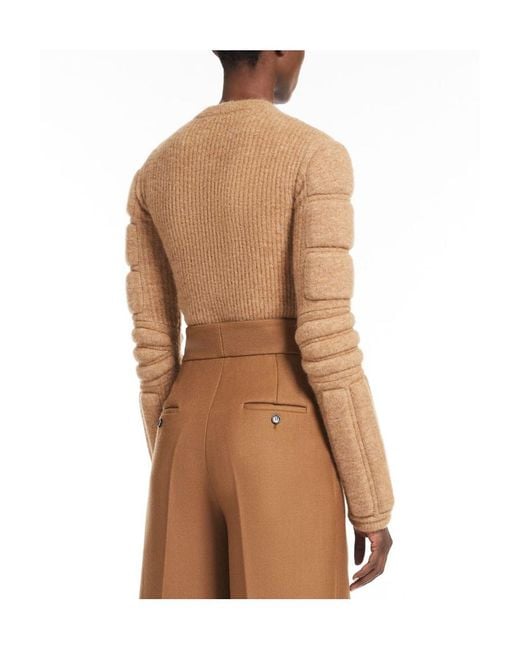 Max Mara Natural Padded-Panel Knit Top