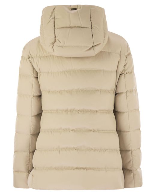 Herno Natural Zip-Up Hooded Down Jacket