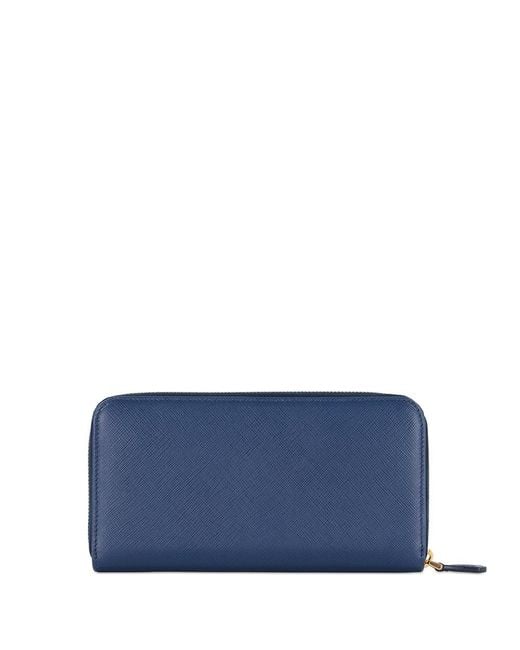 Prada Blue Logo Logo Wallet