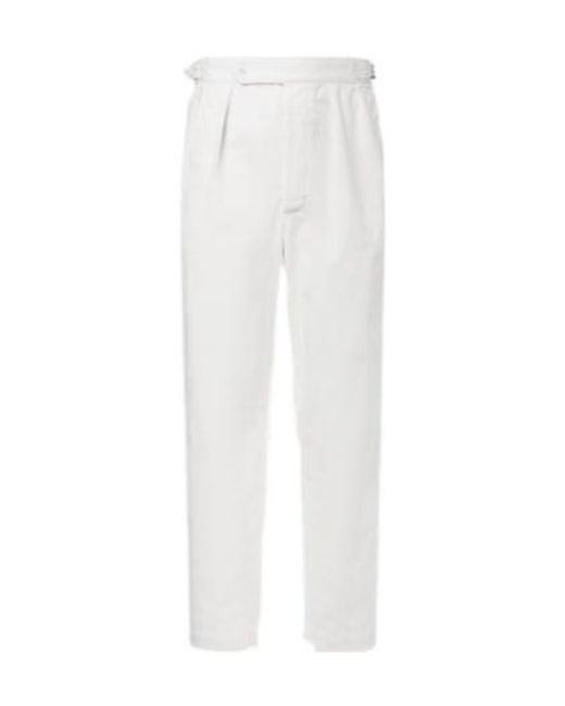 Polo Ralph Lauren White Cotton Twill Tapered Pants for men