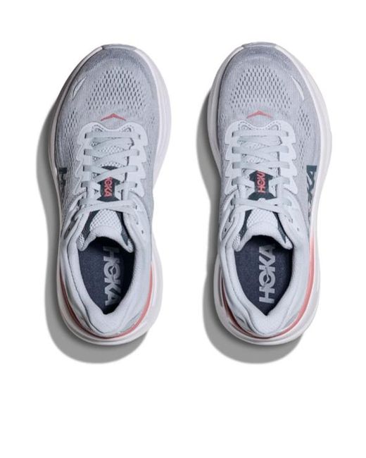 Hoka One One Gray Bondi 9 X Wide Low-Top Sneakers
