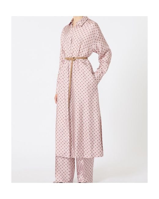 Max Mara Pink Studio Mister Long-Sleeved Belted Dress