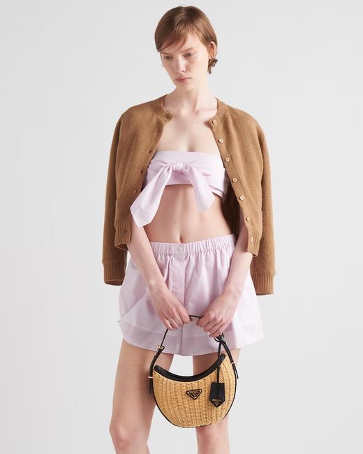 Prada Pink Checked Cotton Shorts