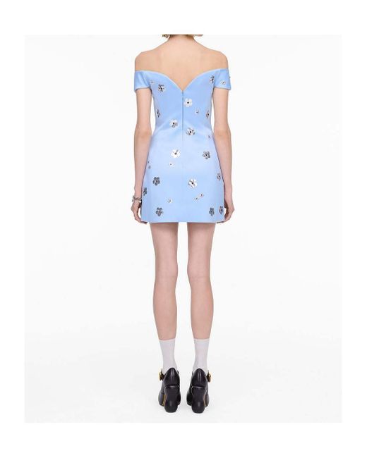 Marc Jacobs Blue Sequin Daisy Embellished Dress