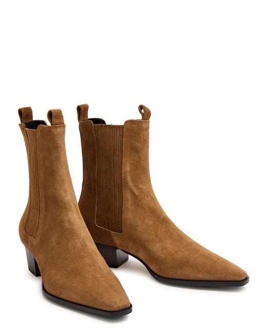 Aeyde Brown Agata 35 Suede Ankle Boots