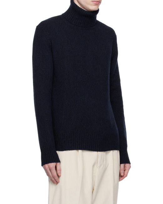 AMI Blue Ami De Coeur Roll Neck Knitted Jumper for men