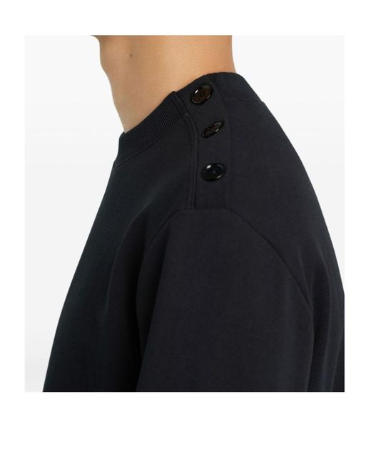Courreges Blue Buttoned Jersey Sweatshirt for men
