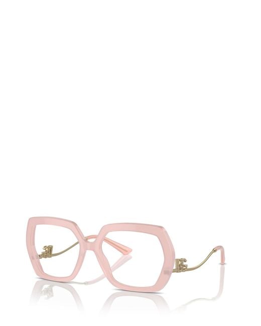 Dolce & Gabbana White Eyewear Irregular Frame Glasses