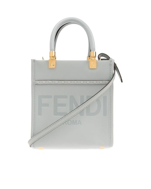 Fendi Gray Sunshine Mini Tote Bag