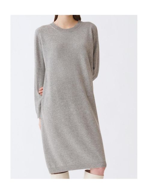Fabiana Filippi Gray Metal Detail Wool Dress