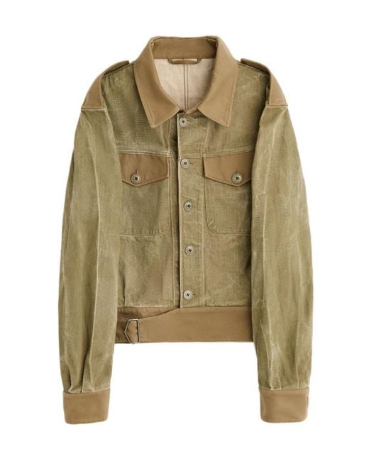 Our Legacy Green Epaulet Belted Jacket for men