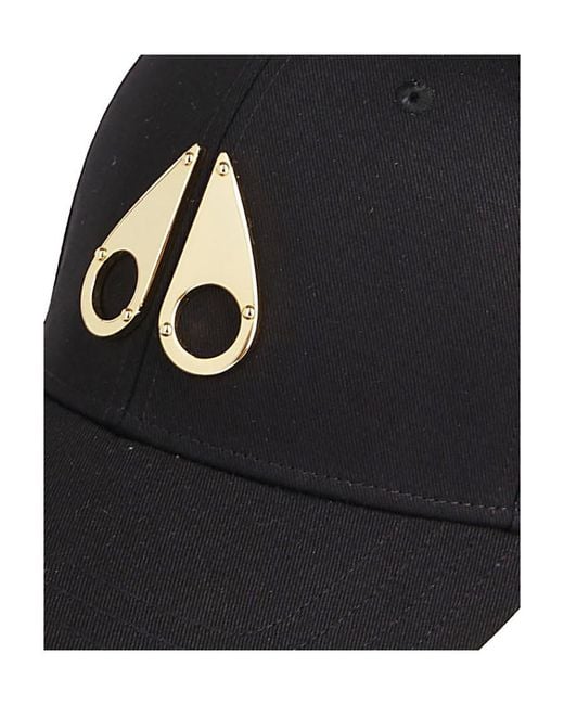 Moose Knuckles Black Logo Plaque Baseball Cap for men