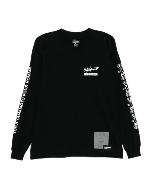 Yohji Yamamoto Black X Neighborhood Logo Printed Sweatshirt for men