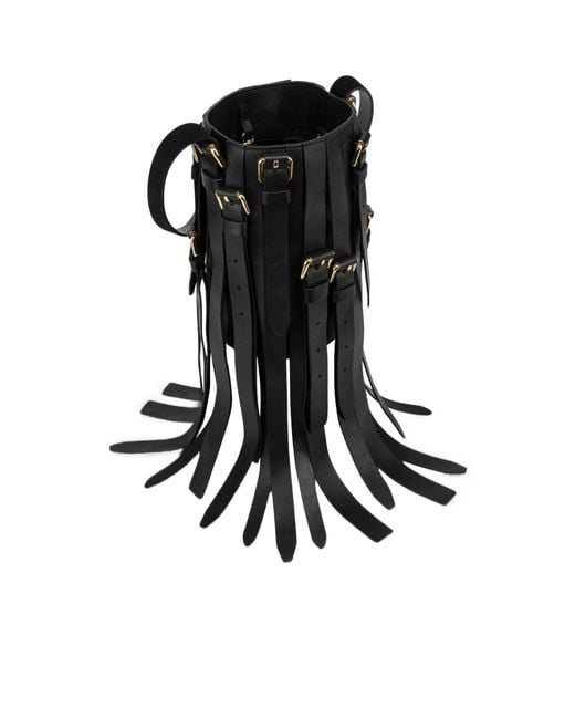 Moschino White Small Fringed Shoulder Bag