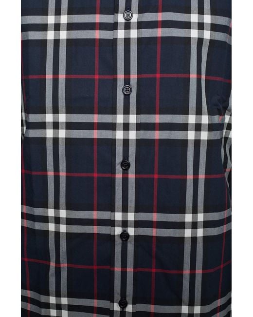 Burberry Blue Vintage Check Cotton Poplin Shirt for men