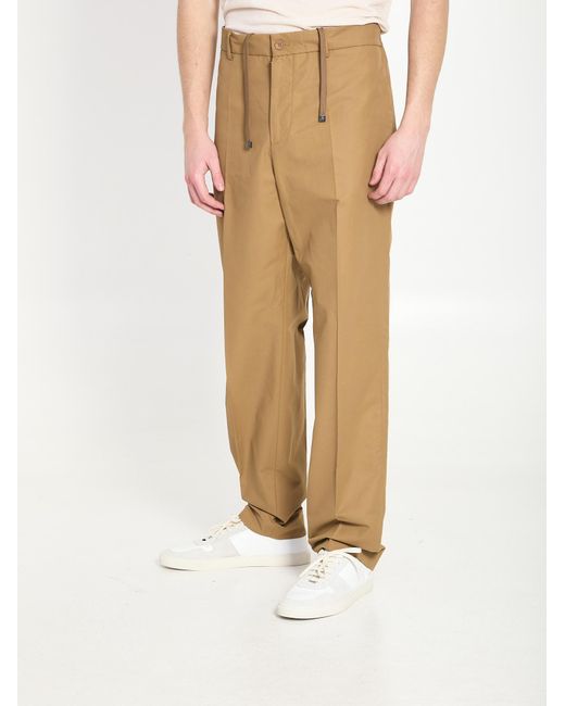 Moncler Natural Pleated Drawstring Pants for men