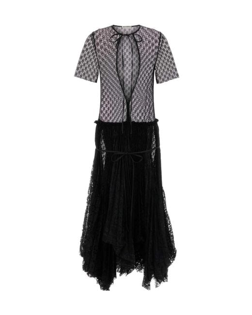 J.W. Anderson Black Jw Anderson Mixed Lace Long Dress