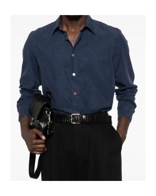 Paul Smith Blue Button Shirt for men