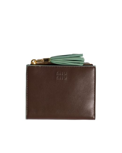 Miu Miu Brown Small Leather Wallet