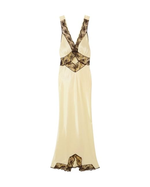 Sir Metallic Willa Lace-Trimmed Cutout Silk Maxi Dress