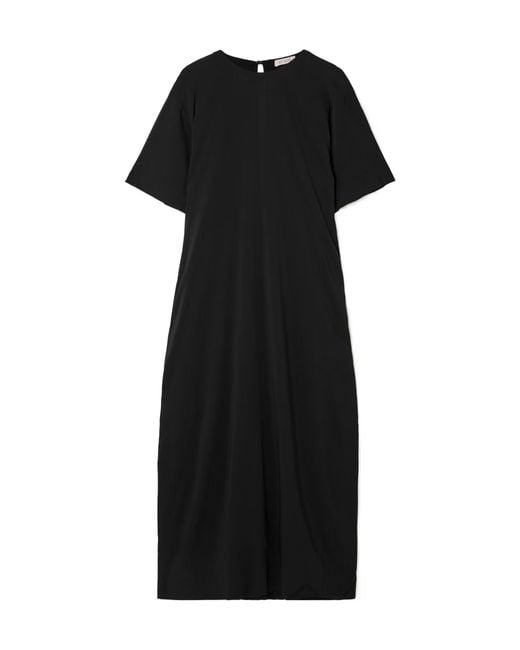St. Agni Black Crepe De Chine Maxi Dress