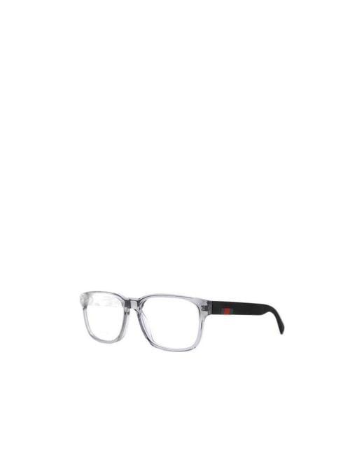Gucci White Eyewear Rectangular Frame Glasses for men