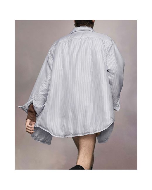 Maison Margiela Gray Padded Stripe Shirt for men