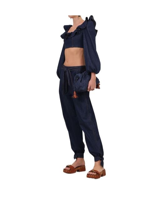 Zimmermann Blue Aster Denim Harem Pant