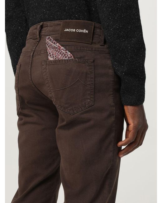 Jacob Cohen Brown Logo Patch Pocket-Detail Trousers for men