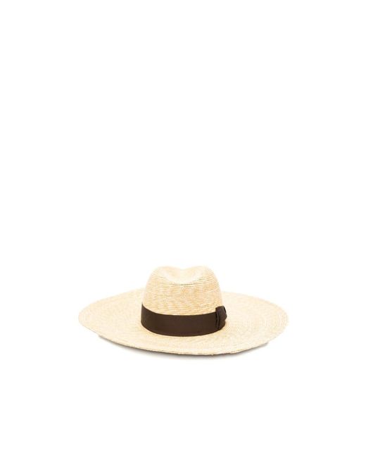 Borsalino White Straw Hat Logo