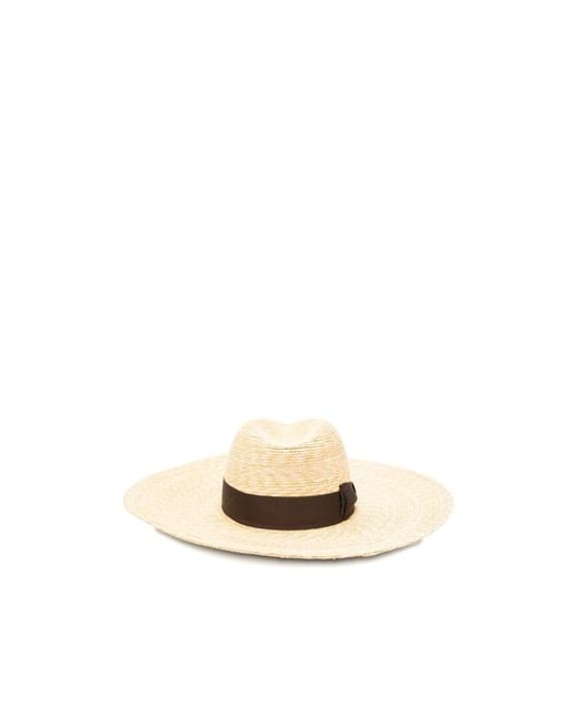 Borsalino White Straw Hat Logo