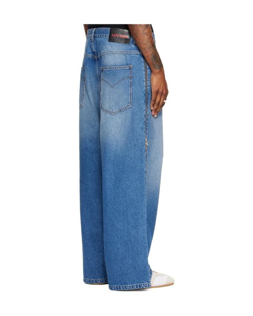 Lu'u Dan Blue Side Zipper Jeans for men