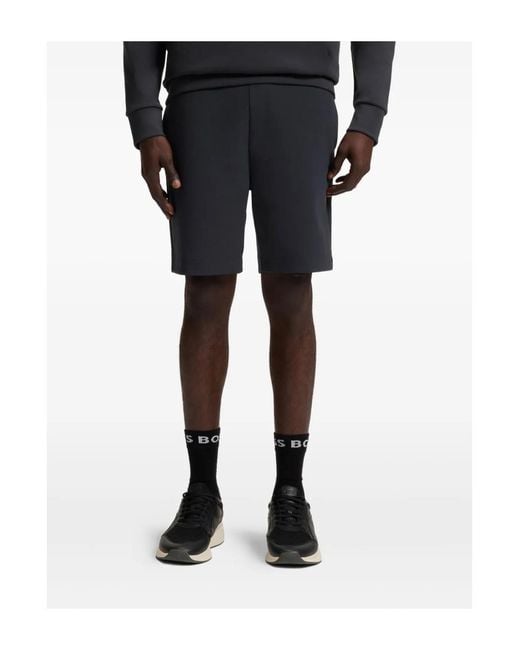 Boss Black Drawstring Track Shorts for men