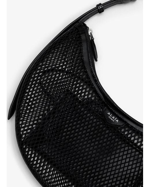 Alaïa Black One Piece Demi-Lune Mesh Shoulder Bag