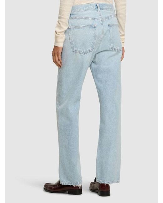 Agolde Blue Denim Trousers With Belt Loops