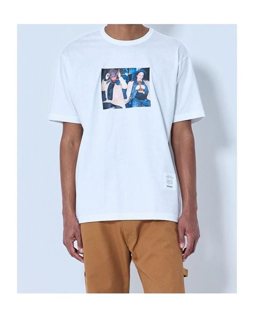 Junya Watanabe Blue Short Sleeve Graphic Print T-Shirt for men