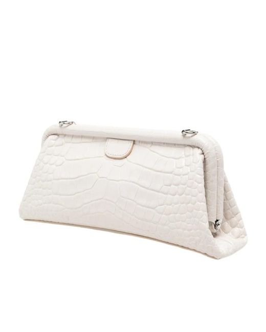 Vivienne Westwood Natural Orb Croc-Effect Clutch Bag