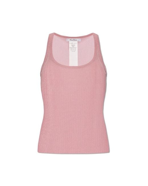 Max Mara Pink Bastia Sleeveless Ribbed Top