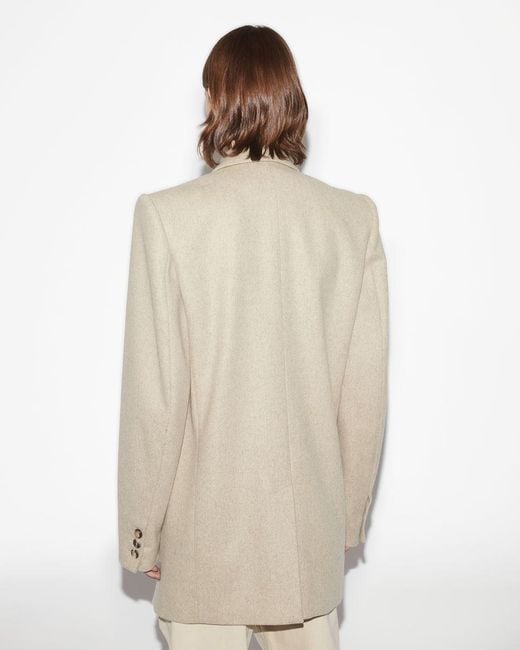 Isabel Marant Natural Double-Breasted Tailored Blazer