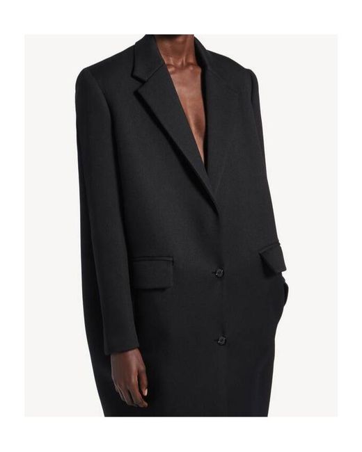 Balenciaga Black Wool Long Trench Coat
