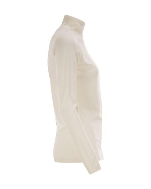 Fabiana Filippi White Turtleneck Knit Top