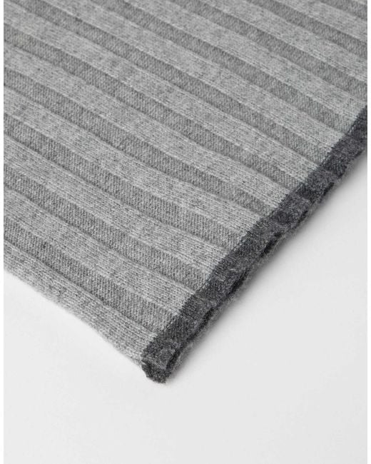 Brunello Cucinelli Gray Cashmere Scarf for men