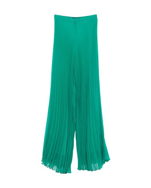 Max Mara Green Wide-Leg Casual Pants