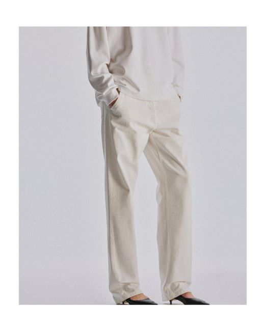 The Row White Casual Pants With Belt Loops