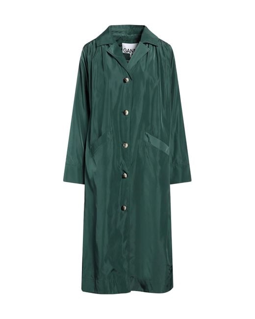 Ganni Green Plain Colour Full-Length Jacket