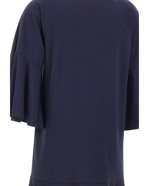 Kaos Blue Ruffled Raglan Sleeve Dress